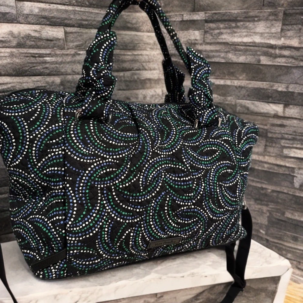 Vera Bradley Perfect Companion Satchel Handbag Adjustable Shoulder Strap Black - Picture 15 of 17